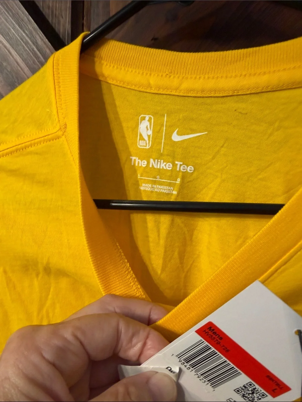 Jordan Yellow Long Sleeve Buzz City Tee with Blue & Orange Logo